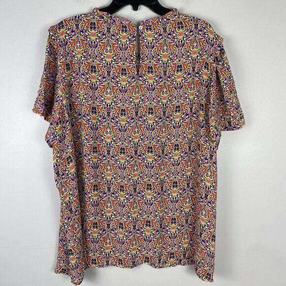 Rose & Olive 3X Blouse Multicolor Flutter Sleeve Floral Lightweight Boho Office - Picture 5 of 9